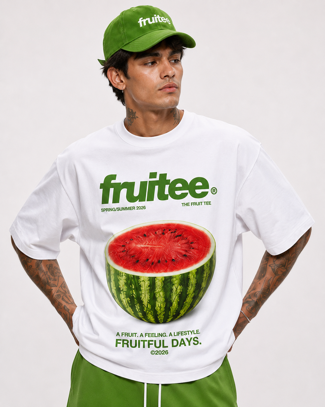 Watermelon themed unisex oversized t-shirt