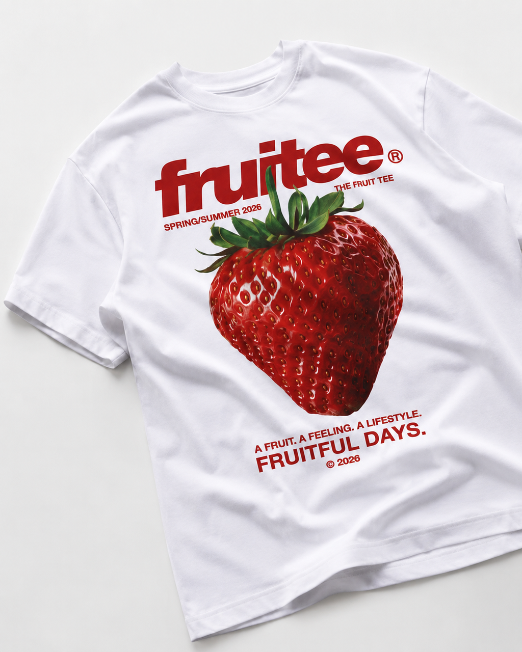 Strawberry themed unisex oversized t-shirt