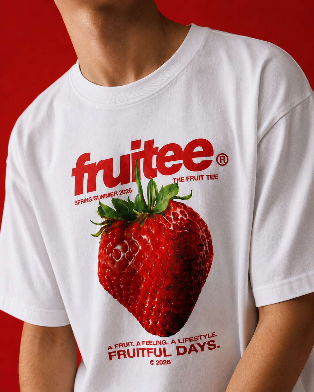 Strawberry themed unisex oversized t-shirt