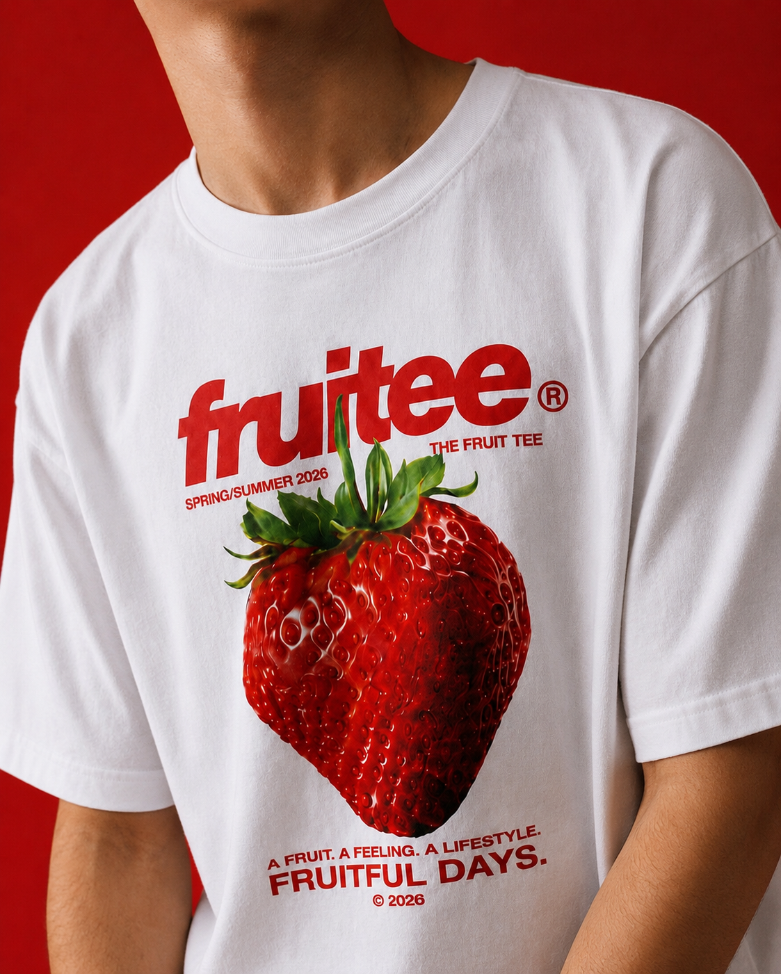 Strawberry themed unisex oversized t-shirt
