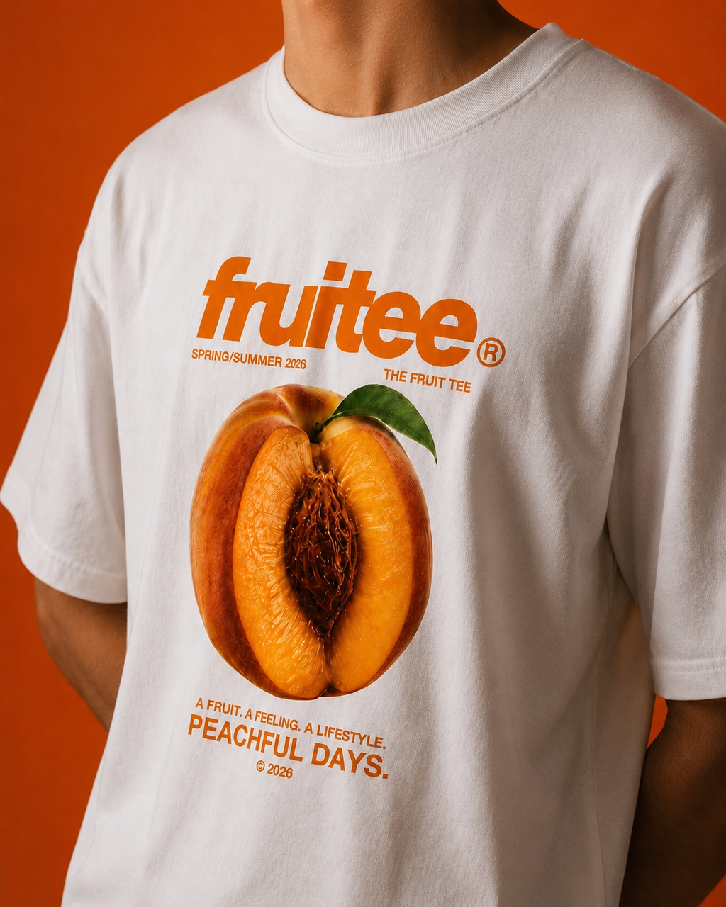 Peach themed unisex oversized t-shirt