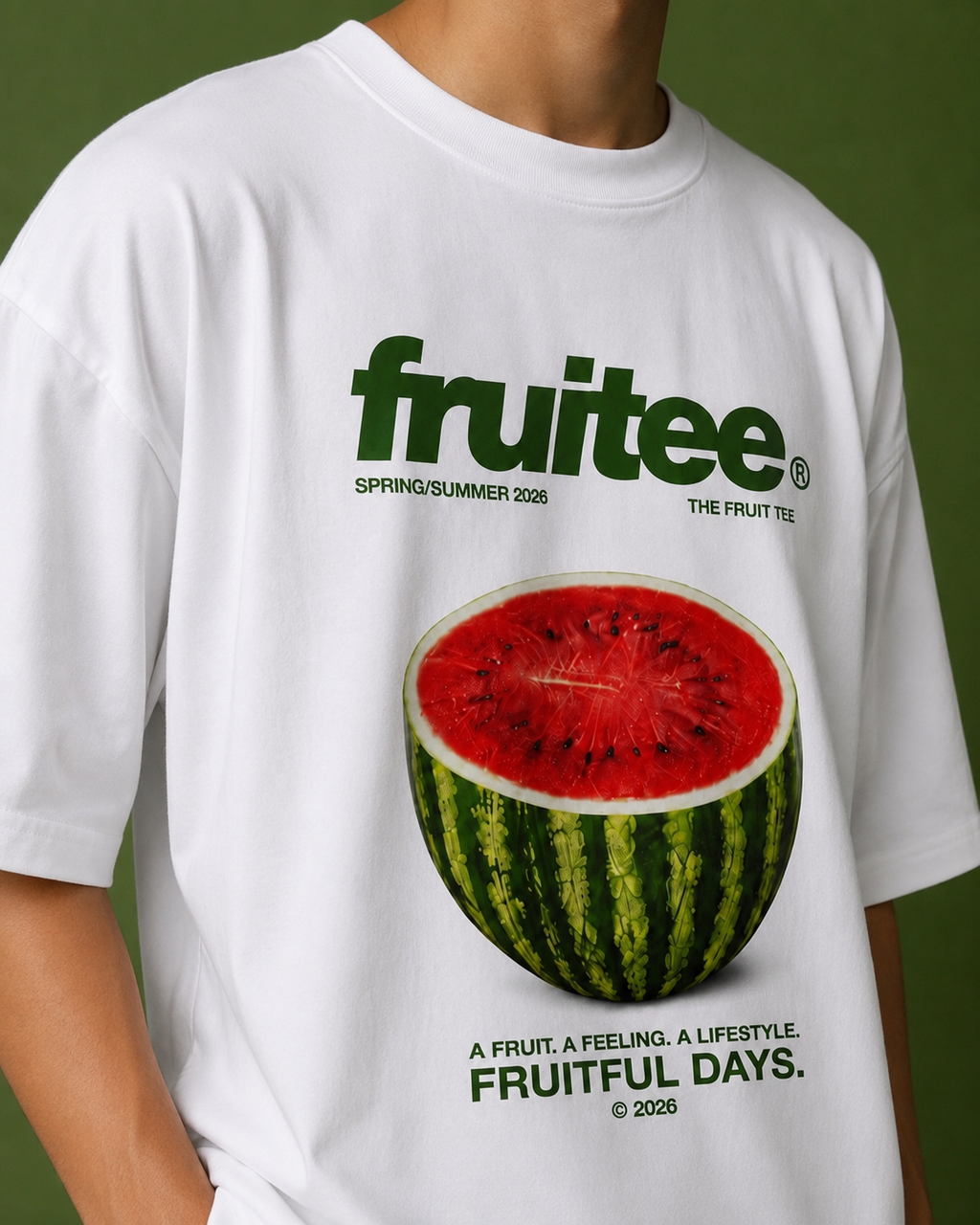 Watermelon themed unisex oversized t-shirt