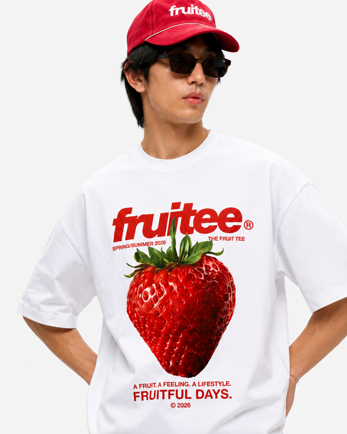 Strawberry themed unisex oversized t-shirt