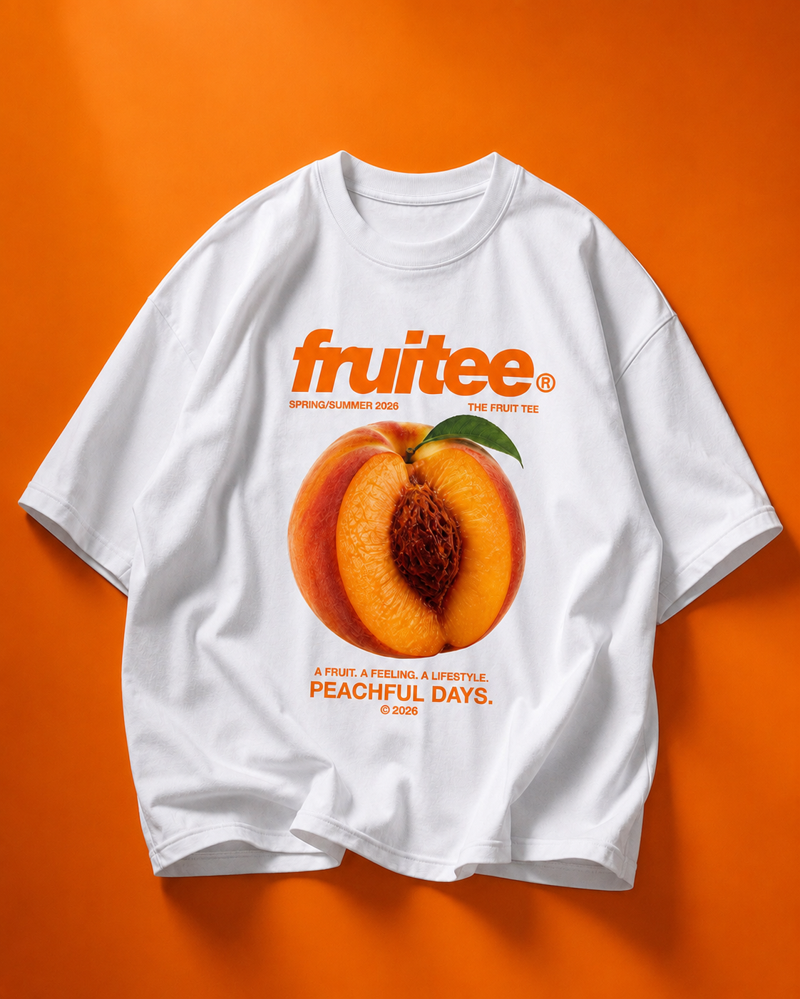 Peach themed unisex oversized t-shirt